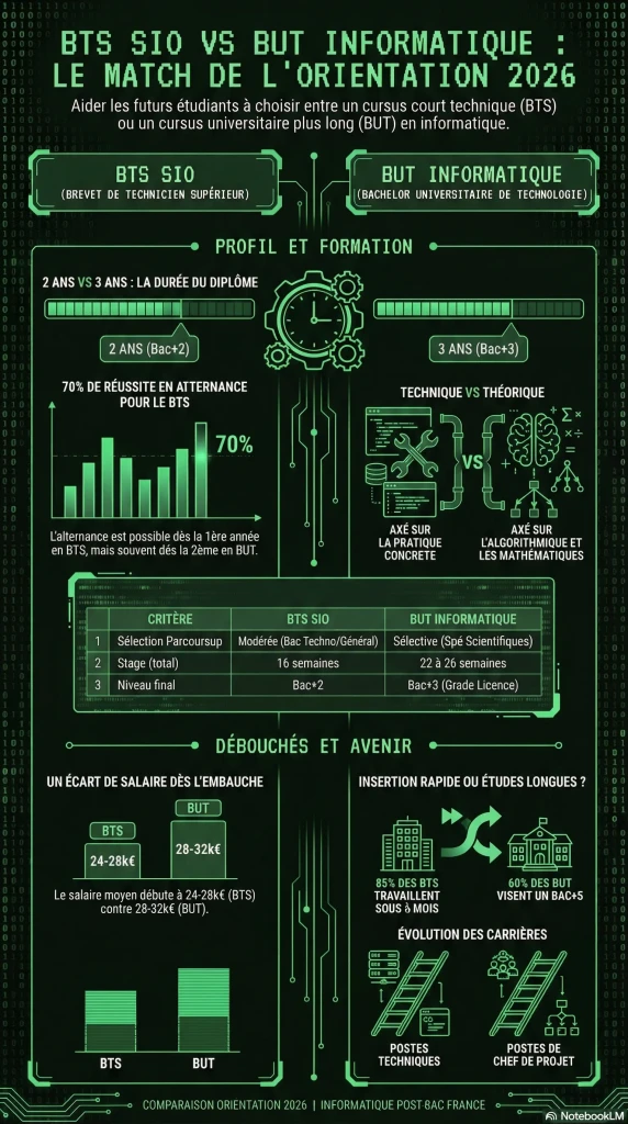 infographie - BTS SIO vs BUT Informatique