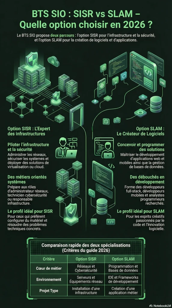 infographie - choisir entre SISR et SLAM en BTS SIO