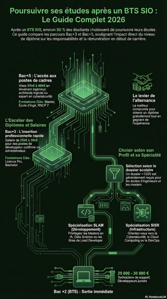 infographie - Choisir sa poursuite d'études après le BTS SIO